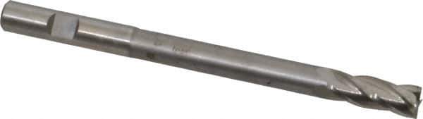 Hertel - 3/8", 1" LOC, 3/8" Shank Diam, 5" OAL, 4 Flute, High Speed Steel Square End Mill - Single End, Uncoated, Centercutting, Right Hand Cut - USA Tool & Supply