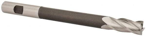Hertel - 1/2", 1-1/4" LOC, 1/2" Shank Diam, 6" OAL, 4 Flute, High Speed Steel Square End Mill - Single End, Uncoated, Right Hand Cut - USA Tool & Supply