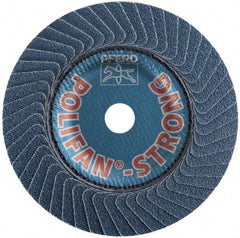 PFERD - 50 Grit, 5" Disc Diam, 5/8-11 Center Hole, Type 29 Zirconia Alumina Flap Disc - 12,200 Max RPM, Fiberglass Backing, Arbor Attaching System, Coated - USA Tool & Supply