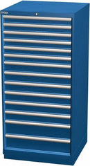 LISTA - 14 Drawer, Modular Storage Cabinet - Steel, 28-1/4" Wide x 28-1/2" Deep x 59-1/2" High, Blue - USA Tool & Supply