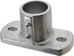 Hollaender - 1-1/2" Pipe, Base Flange, Aluminum Alloy Flange Pipe Rail Fitting - Bright Finish - USA Tool & Supply