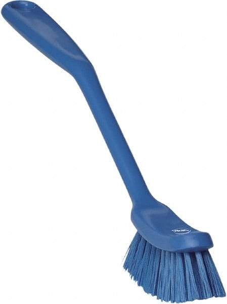 Vikan - 1" Bristle Length, Polyester Food Service Brush - 2-7/8" Long x 1" Wide Head, 11" OAL, Blue, Polypropylene Block - USA Tool & Supply