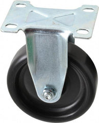 Shepherd - 4" Diam x 1-1/4" Wide x 5-1/4" OAH Top Plate Mount Rigid Caster - Polyolefin, 275 Lb Capacity, Plain Bearing, 2-5/8 x 3-3/4" Plate - USA Tool & Supply