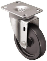 Shepherd - 5" Diam x 1-1/4" Wide x 6-1/4" OAH Top Plate Mount Swivel Caster - Polyolefin, 300 Lb Capacity, Plain Bearing, 2-5/8 x 3-3/4" Plate - USA Tool & Supply