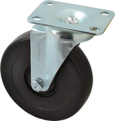 Shepherd - 5" Diam x 1-1/4" Wide x 6-1/4" OAH Top Plate Mount Swivel Caster - Polyolefin, 280 Lb Capacity, Nylon Bearing, 2-5/8 x 3-3/4" Plate - USA Tool & Supply