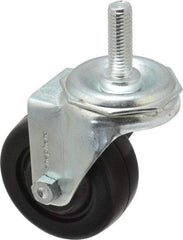 Shepherd - 3" Diam x 1-1/4" Wide x 4-1/8" OAH Stem Mount Swivel Caster - Hard Rubber, 150 Lb Capacity, Nylon Bearing, 1/2-13 x 1-1/2" Threaded Stem - USA Tool & Supply