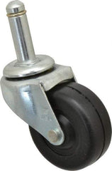 Shepherd - 2" Diam x 13/16" Wide x 2-5/8" OAH Stem Mount Swivel Caster - Soft Rubber, 80 Lb Capacity, Nylon Bearing, 7/16 x 1-7/16" Friction Stem - USA Tool & Supply