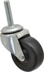Shepherd - 2" Diam x 13/16" Wide x 2-5/8" OAH Stem Mount Swivel Caster - Soft Rubber, 80 Lb Capacity, Nylon Bearing, 3/8-16 x 1-1/2" Threaded Stem - USA Tool & Supply