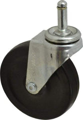 Shepherd - 4" Diam x 15/16" Wide x 4-3/4" OAH Stem Mount Swivel Caster - Soft Rubber, 125 Lb Capacity, Nylon Bearing, 7/16 x 1-7/16" Friction Stem - USA Tool & Supply