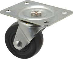 Shepherd - 2-1/2" Diam x 1-1/8" Wide x 3-1/4" OAH Top Plate Mount Swivel Caster - Hard Rubber, 175 Lb Capacity, Nylon Bearing, 2-3/4 x 3-7/8" Plate - USA Tool & Supply