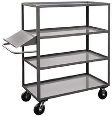 Jamco - 3,000 Lb Capacity, 4 Shelf, Steel Stock Truck - 30" Long x 48" Wide x 60" High, 6" Diam Phenolic Wheels - USA Tool & Supply