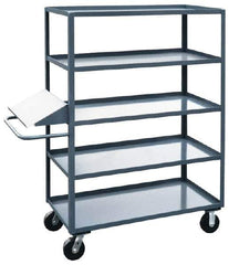 Jamco - 3,000 Lb Capacity, 5 Shelf, Steel Stock Truck - 36" Long x 72" Wide x 68" High, 6" Diam Phenolic Wheels - USA Tool & Supply