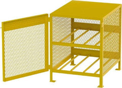 Jamco - 2 Shelf Gas Cylinder Storage Cabinet - Steel, 33" Wide x 38" Deep x 37" High, Safety Yellow - USA Tool & Supply