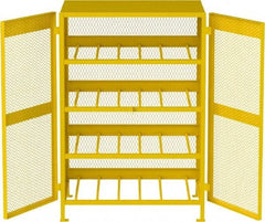 Jamco - 4 Shelf Gas Cylinder Storage Cabinet - Steel, 49" Wide x 38" Deep x 70" High, Safety Yellow - USA Tool & Supply