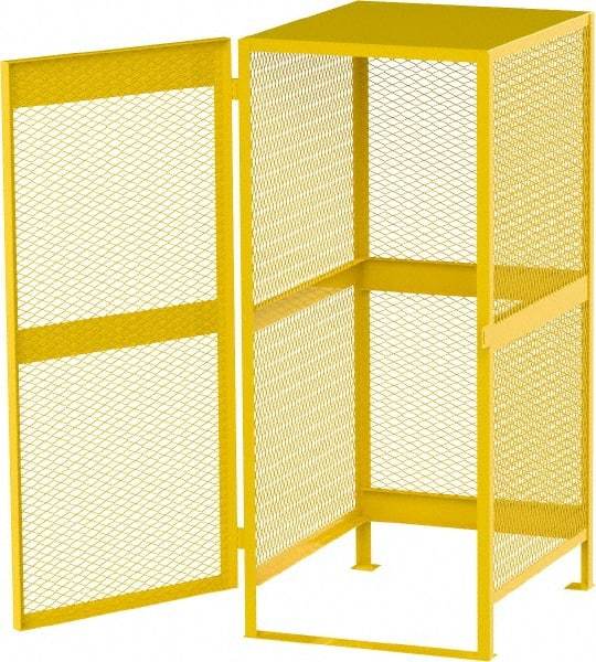 Jamco - Gas Cylinder Storage Cabinet - Steel, 33" Wide x 38" Deep x 70" High, Safety Yellow - USA Tool & Supply