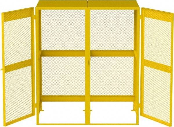 Jamco - Gas Cylinder Storage Cabinet - Steel, 60" Wide x 38" Deep x 70" High, Safety Yellow - USA Tool & Supply