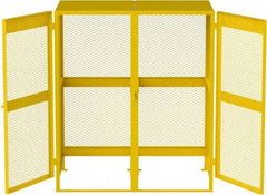 Jamco - Gas Cylinder Storage Cabinet - Steel, 60" Wide x 38" Deep x 70" High, Safety Yellow - USA Tool & Supply