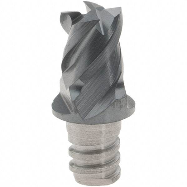 Iscar - MM EC Grade IC908 Carbide End Milling Tip Insert - TiAlN Finish, 4 Flutes, 6mm Cutting Diam, 5mm Depth of Cut, 10mm Extension, 45° Helix - USA Tool & Supply