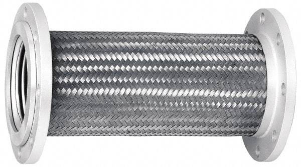 Mason Ind. - 4" Pipe, Braided Stainless Steel Single Arch Hose Pipe Expansion Joint - 12" Long, 230 Max psi, Flanged - USA Tool & Supply