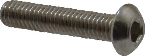 Value Collection - M4x0.70 Metric Coarse Hex Socket Drive, Button Screw - Grade 18-8 & Austenitic A2 Stainless Steel, Uncoated, Fully Threaded, 20mm Length Under Head - USA Tool & Supply