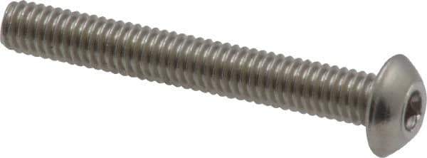 Value Collection - M4x0.70 Metric Coarse Hex Socket Drive, Button Screw - Grade 18-8 & Austenitic A2 Stainless Steel, Uncoated, Partially Threaded, 30mm Length Under Head - USA Tool & Supply