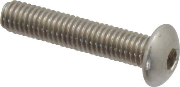 Value Collection - M5x0.80 Metric Coarse Hex Socket Drive, Button Screw - Grade 18-8 & Austenitic A2 Stainless Steel, Uncoated, Partially Threaded, 25mm Length Under Head - USA Tool & Supply