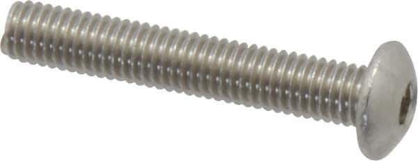 Value Collection - M5x0.80 Metric Coarse Hex Socket Drive, Button Screw - Grade 18-8 & Austenitic A2 Stainless Steel, Uncoated, Partially Threaded, 30mm Length Under Head - USA Tool & Supply