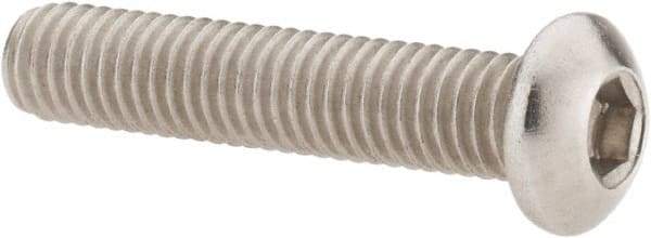 Value Collection - M6x1.00 Metric Coarse Hex Socket Drive, Button Screw - Grade 18-8 & Austenitic A2 Stainless Steel, Uncoated, Partially Threaded, 30mm Length Under Head - USA Tool & Supply