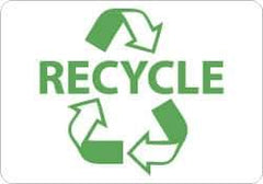 NMC - "Recycle", 10" Long x 14" Wide, Rigid Plastic Safety Sign - Rectangle, 0.05" Thick, Use for Restroom, Janitorial & Housekeeping - USA Tool & Supply