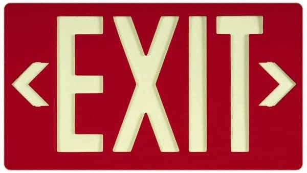 NMC - Exit, Plastic Exit Sign - 15-7/8" Wide x 8-5/8" High, Glow-in-the-Dark - USA Tool & Supply