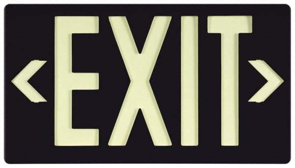 NMC - Exit, Plastic Exit Sign - 15-7/8" Wide x 8-5/8" High, Glow-in-the-Dark - USA Tool & Supply