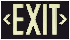 NMC - Exit, Plastic Exit Sign - 15-7/8" Wide x 8-5/8" High, Glow-in-the-Dark - USA Tool & Supply
