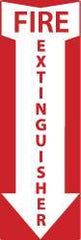 NMC - Fire Extinguisher, Pressure Sensitive Vinyl Fire Sign - 4" Wide x 12" High - USA Tool & Supply