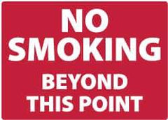 NMC - "No Smoking Beyond This Point", 10" Long x 14" Wide, Pressure-Sensitive Vinyl Safety Sign - Rectangle, 0.004" Thick, Use for Smoking Regulations - USA Tool & Supply