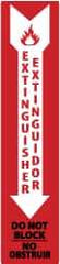 NMC - Extinguisher, Pressure Sensitive Vinyl Fire Sign - 4" Wide x 18" High, English/Spanish - USA Tool & Supply