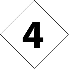 NMC - Hazardous Materials Label - Legend: Number, English, Black & White, 3-3/4" Long x 3-3/4" High, Sign Muscle Finish - USA Tool & Supply