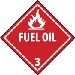 NMC - Fuel Oil DOT Shipping Label - 4" High x 4" Wide - USA Tool & Supply