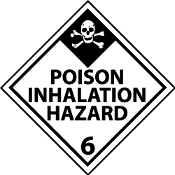 NMC - Accident Prevention Label - Legend: Poison Inhalation Hazard, English, Black & White, 4" Long x 4" High, Sign Muscle Finish - USA Tool & Supply