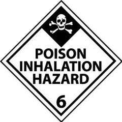 NMC - Accident Prevention Label - Legend: Poison Inhalation Hazard, English, Black & White, 4" Long x 4" High, Sign Muscle Finish - USA Tool & Supply