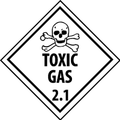 NMC - Toxic Gas DOT Shipping Label - 4" High x 4" Wide - USA Tool & Supply