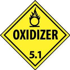 NMC - Oxidizer DOT Shipping Label - 4" High x 4" Wide - USA Tool & Supply