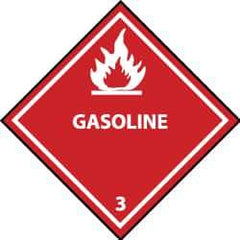 NMC - Gasoline DOT Shipping Label - 4" High x 4" Wide - USA Tool & Supply