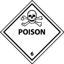 NMC - Poison DOT Shipping Label - 4" High x 4" Wide - USA Tool & Supply