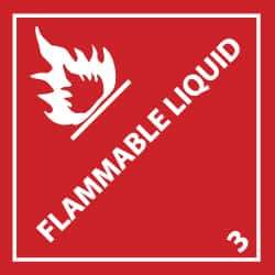 NMC - Flammable Liquid DOT Shipping Label - 4" High x 4" Wide - USA Tool & Supply