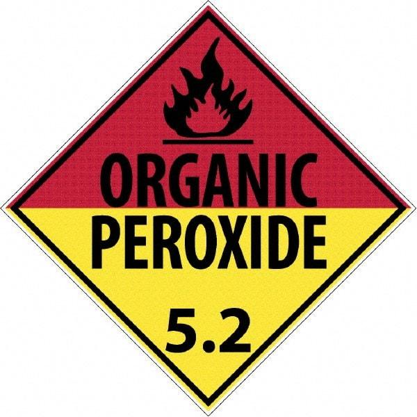 NMC - 10-3/4" Wide x 10-3/4" High, Rigid Plastic Placard - Black on Red & Black on Yellow, UV Resistant, Chemical Resistant, Graffiti Proof - USA Tool & Supply