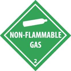 NMC - Non Flammable Gas DOT Shipping Label - 4" High x 4" Wide - USA Tool & Supply