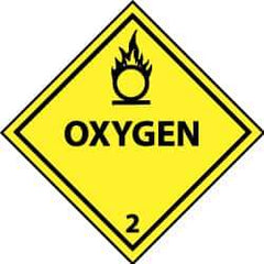 NMC - Oxygen DOT Shipping Label - 4" High x 4" Wide - USA Tool & Supply