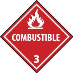 NMC - Combustible DOT Shipping Label - 4" High x 4" Wide - USA Tool & Supply