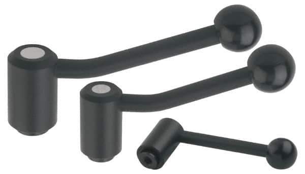 KIPP - 1/2-13, 1.1" Hub Diam, Steel Heavy Duty Adjustable Tension Lever with Internal Thread - 4.37" OAL, 1.65" High, 0.67" Hole Depth - USA Tool & Supply