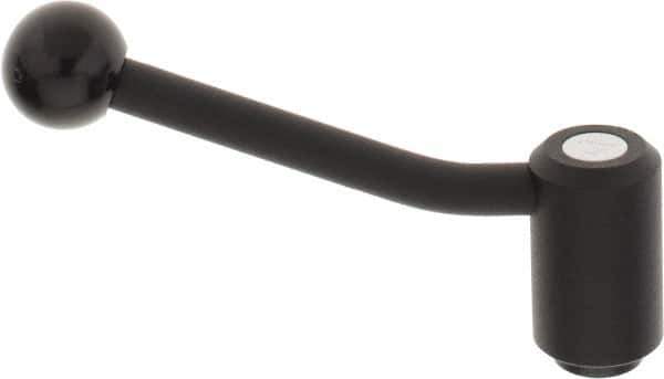 KIPP - 1/2-13, 1.3" Hub Diam, Steel Heavy Duty Adjustable Tension Lever with Internal Thread - 5.06" OAL, 3.19" High, 0.91" Hole Depth - USA Tool & Supply